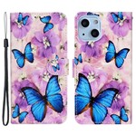 Apple iPhone 13 - Bookcase Print - Bloemen en Vlinders
