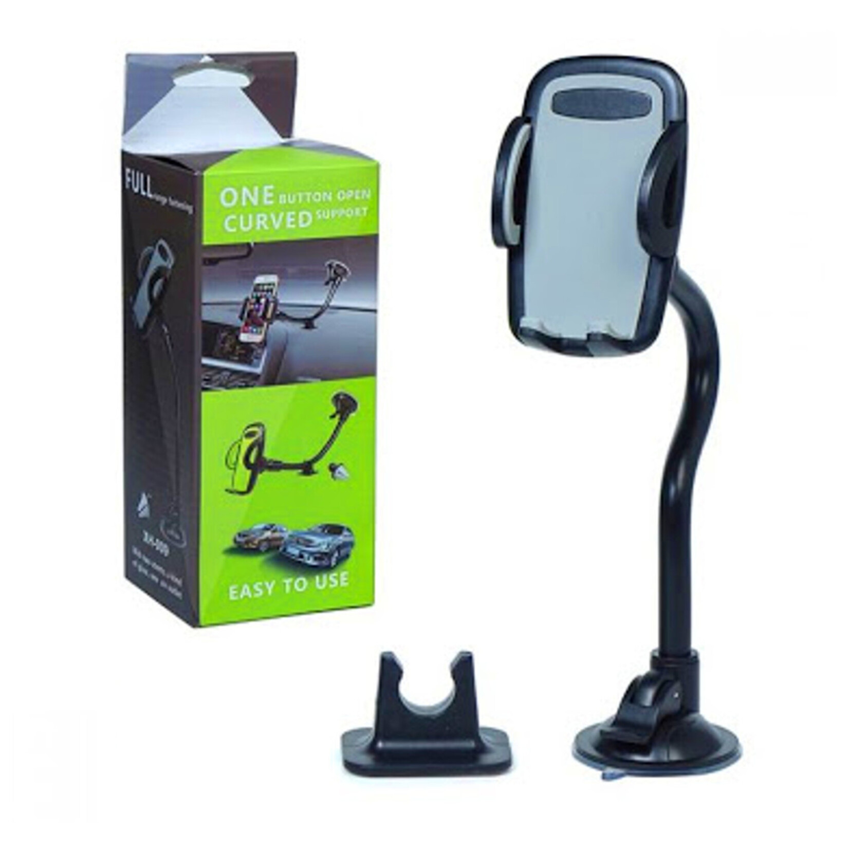 One Button Open Curved Support Phone Car Holder