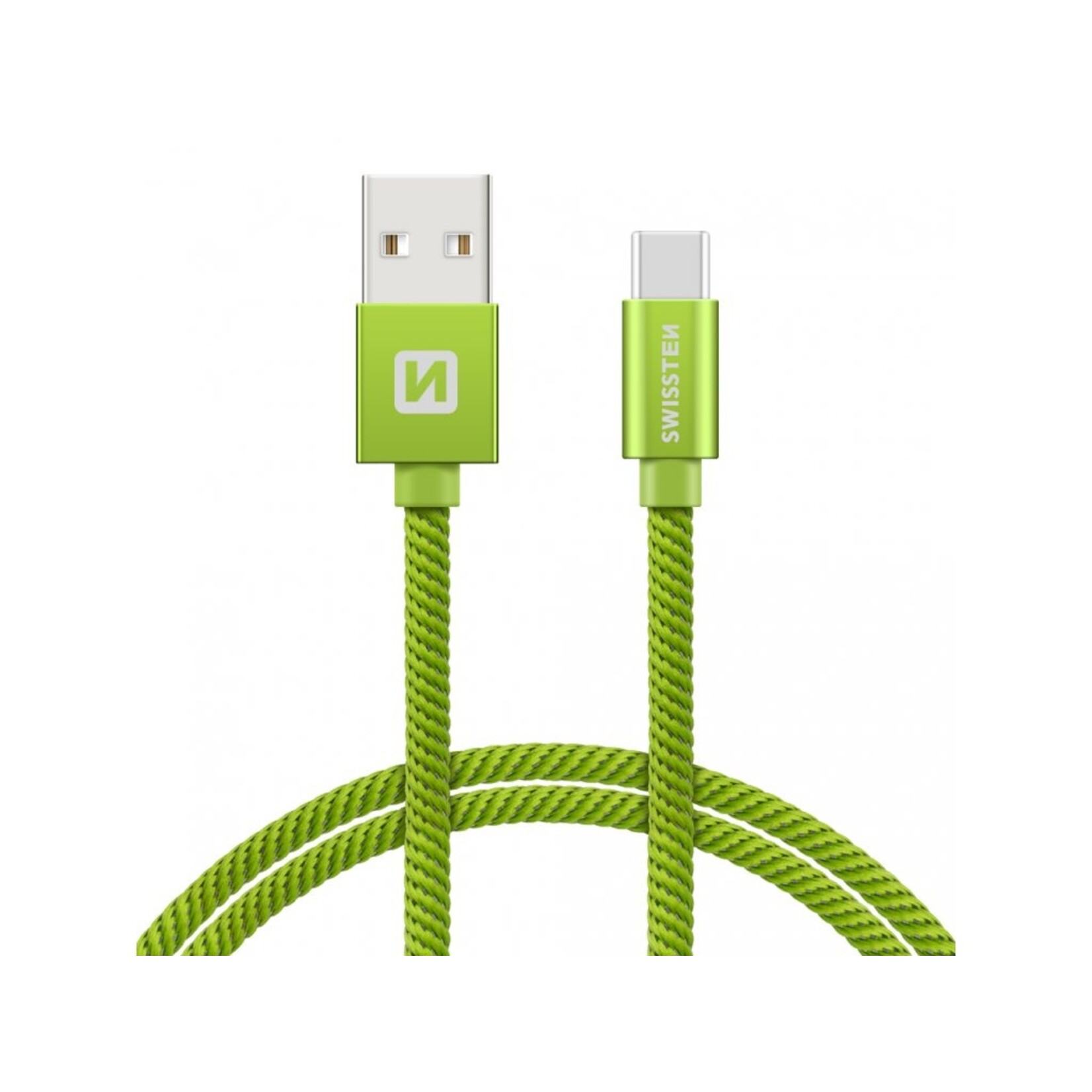 swissten Swissten Textile Type-C USB Cable - 71521307 - 2m - Green