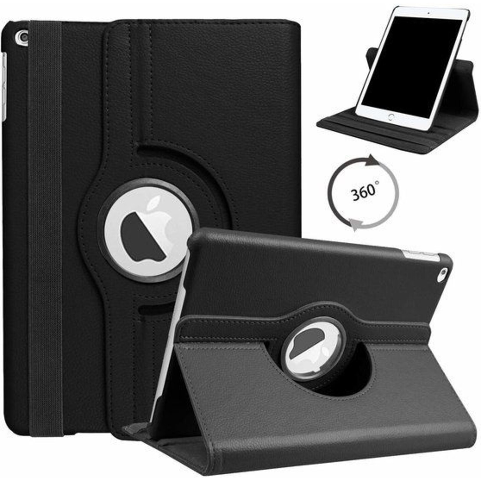 Apple iPad Air/Air 2/iPad 9.7 2017/2018 - 360 Draaibaar Case - Zwart