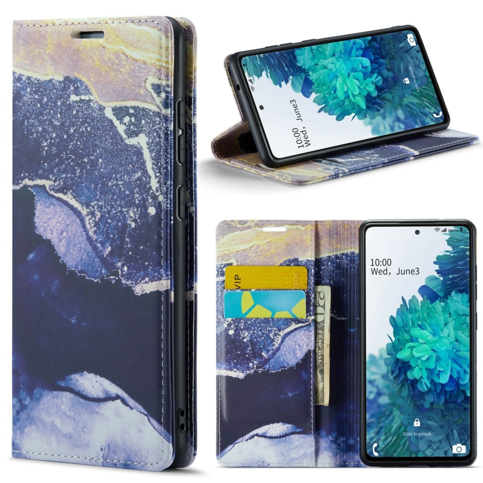 Samsung CaseMania Luxe Slim Print Wallet Case - Samsung A34 - Paars