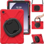 Samsung Casemania Luxe Suede Draaibaar Case - Samsung Galaxy Tab A9+ - Rood