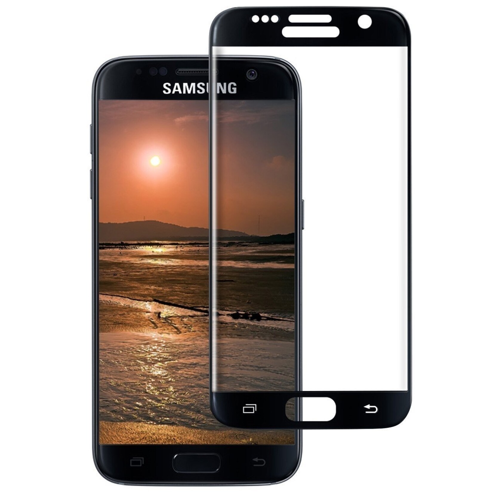 S7 Edge Zwart Screen Protector