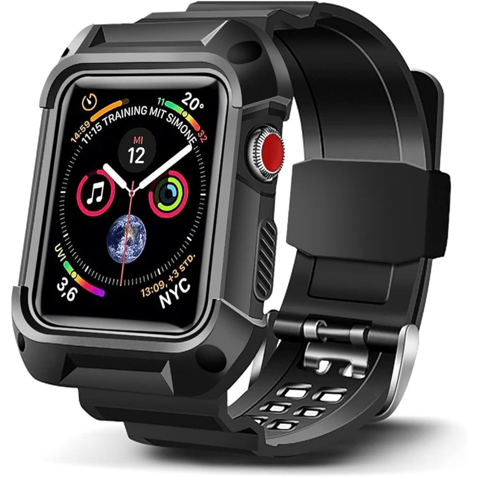 Watch 40mm Zwart Band&Case 2 In 1