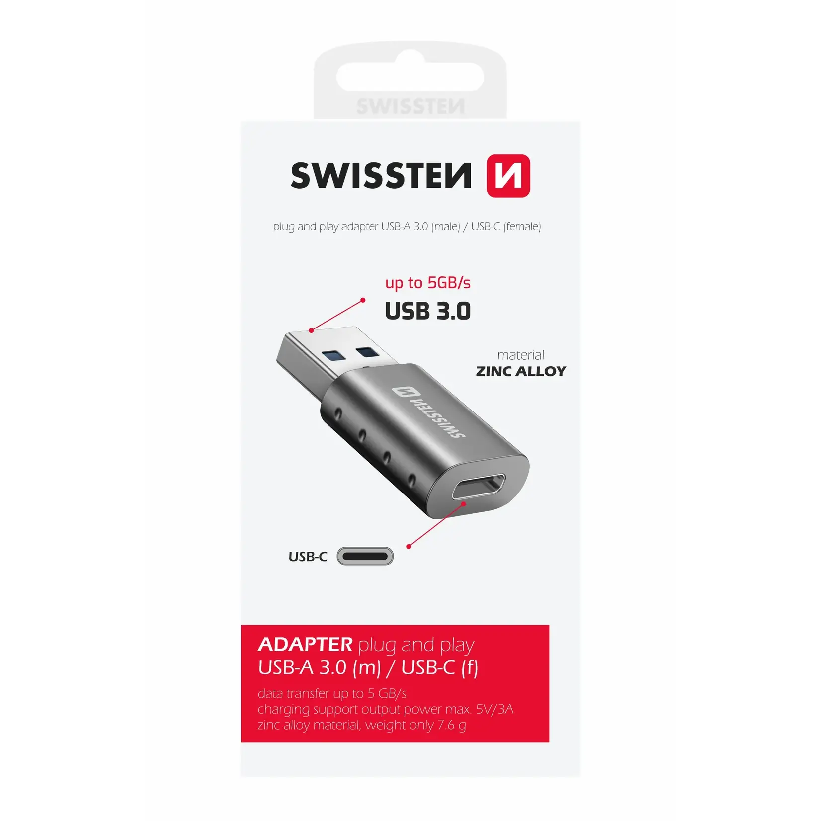 swissten Swissten USB-A to USB-C OTG Adapter - 55500200