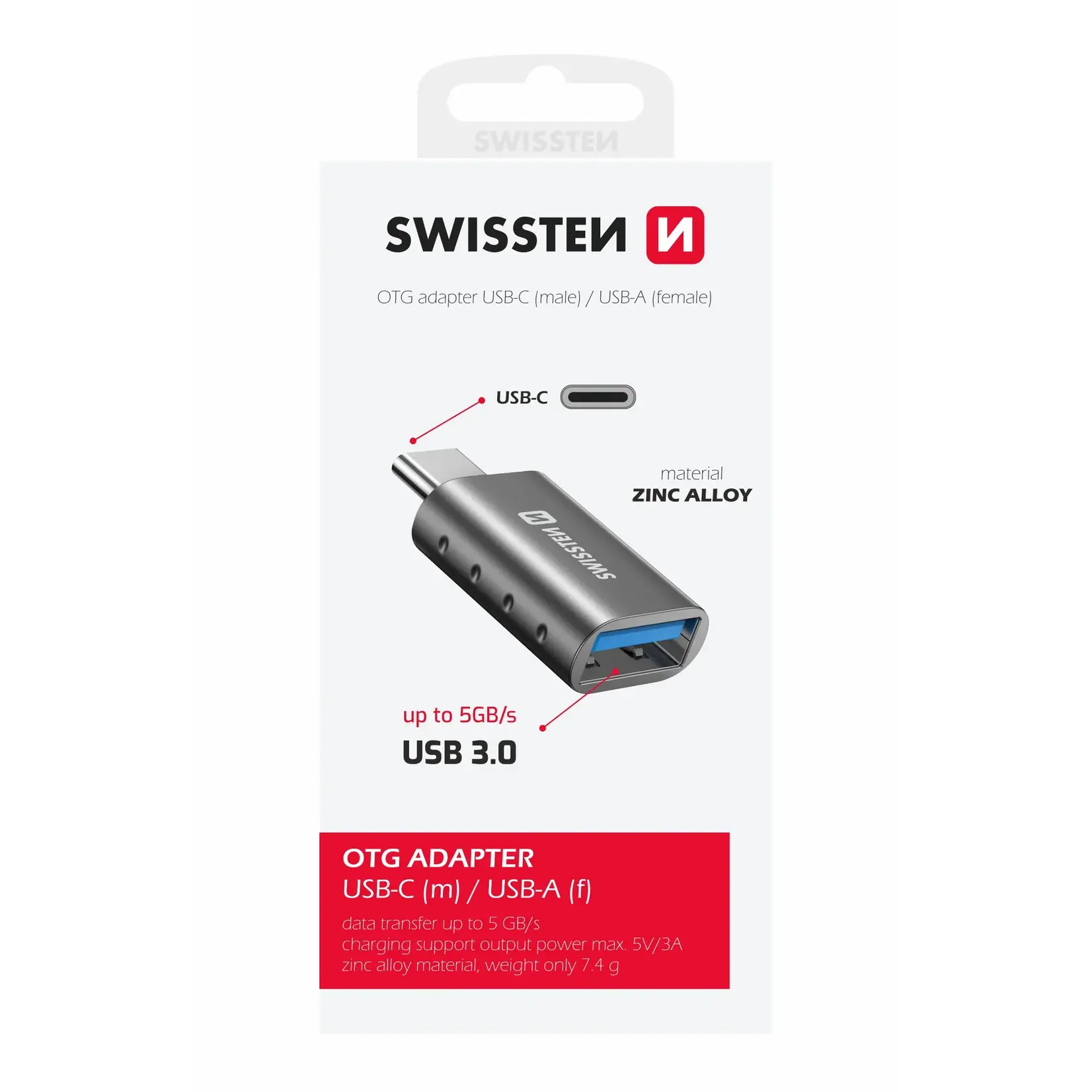 swissten Swissten USB-C To USB-A OTG Adapter - 55500100