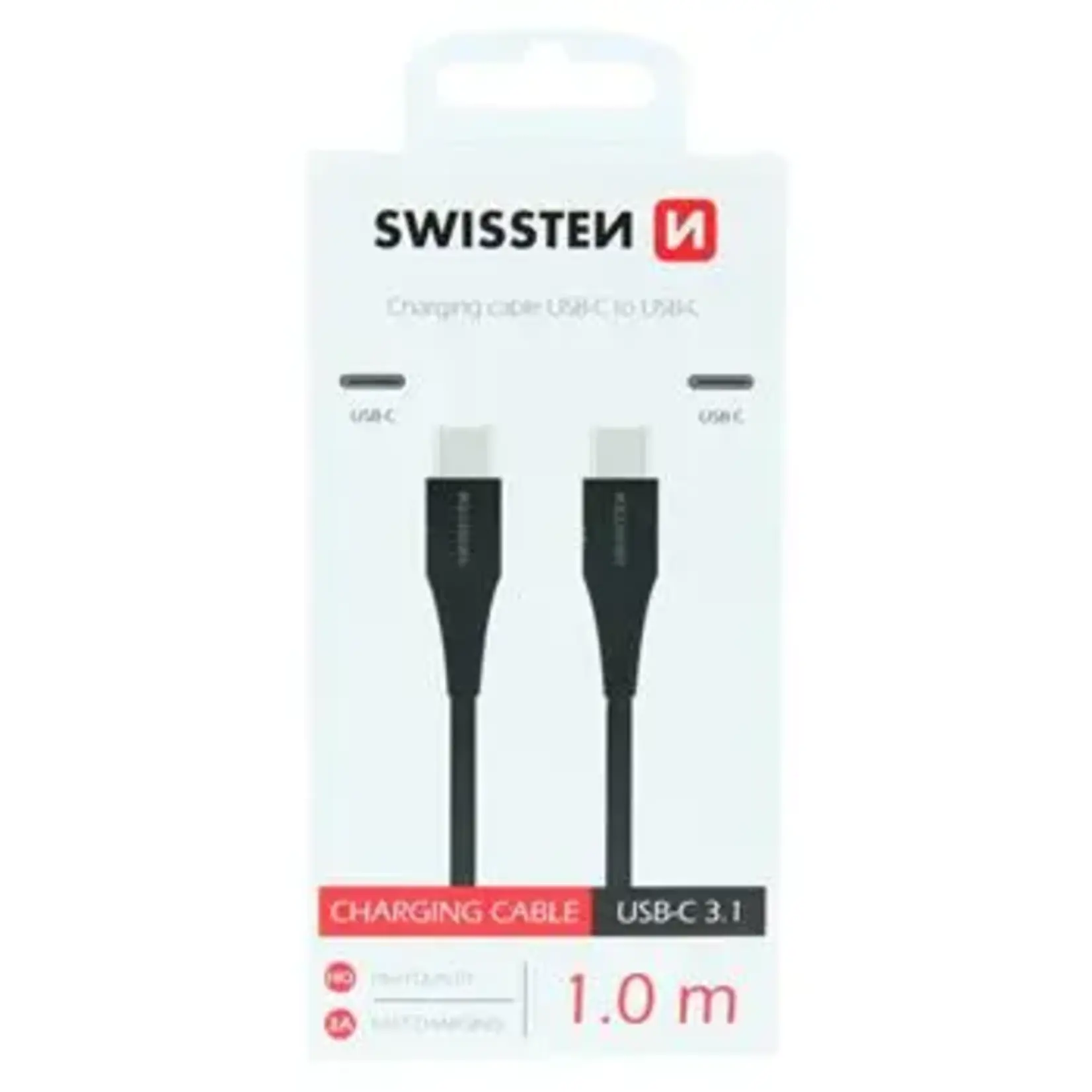 swissten Swissten Type-C To Type-C USB Cable - 71506515 - 1m - Black