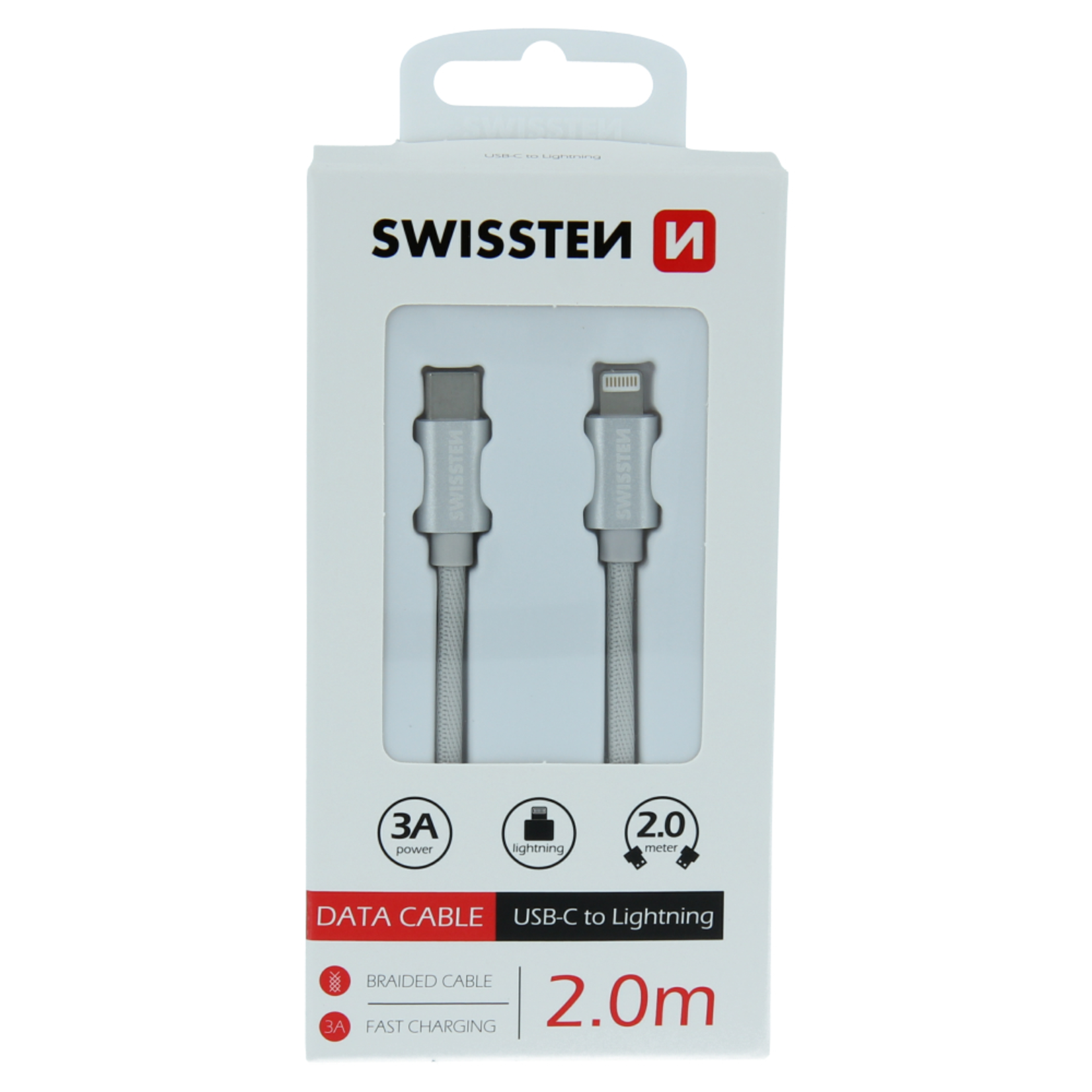 swissten Swissten Textile Type-C To Lightning Cable - 71529202 - 2m - Silver