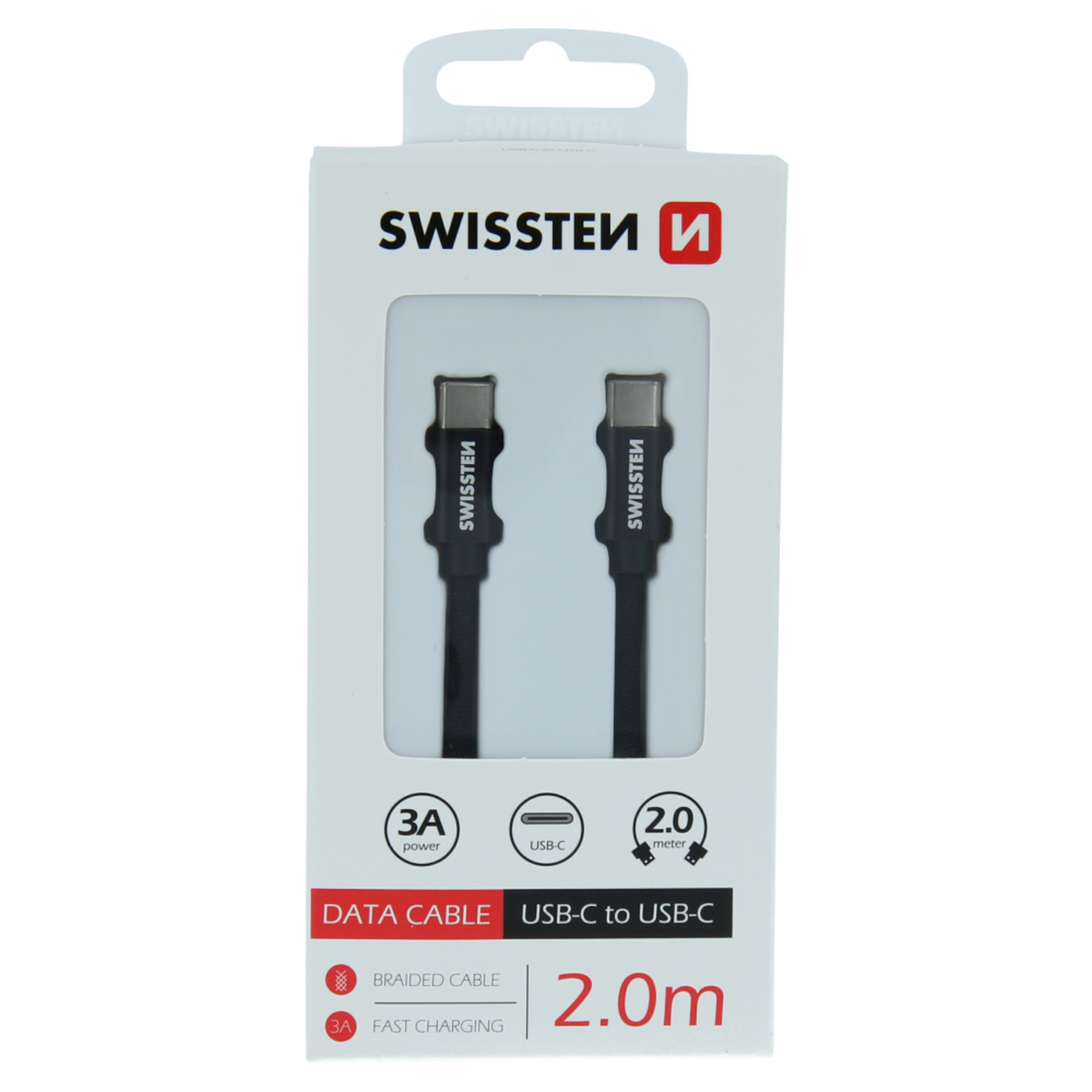 swissten Swissten Textile Type-C to Type-C Cable - 71528201 - 2m - Black