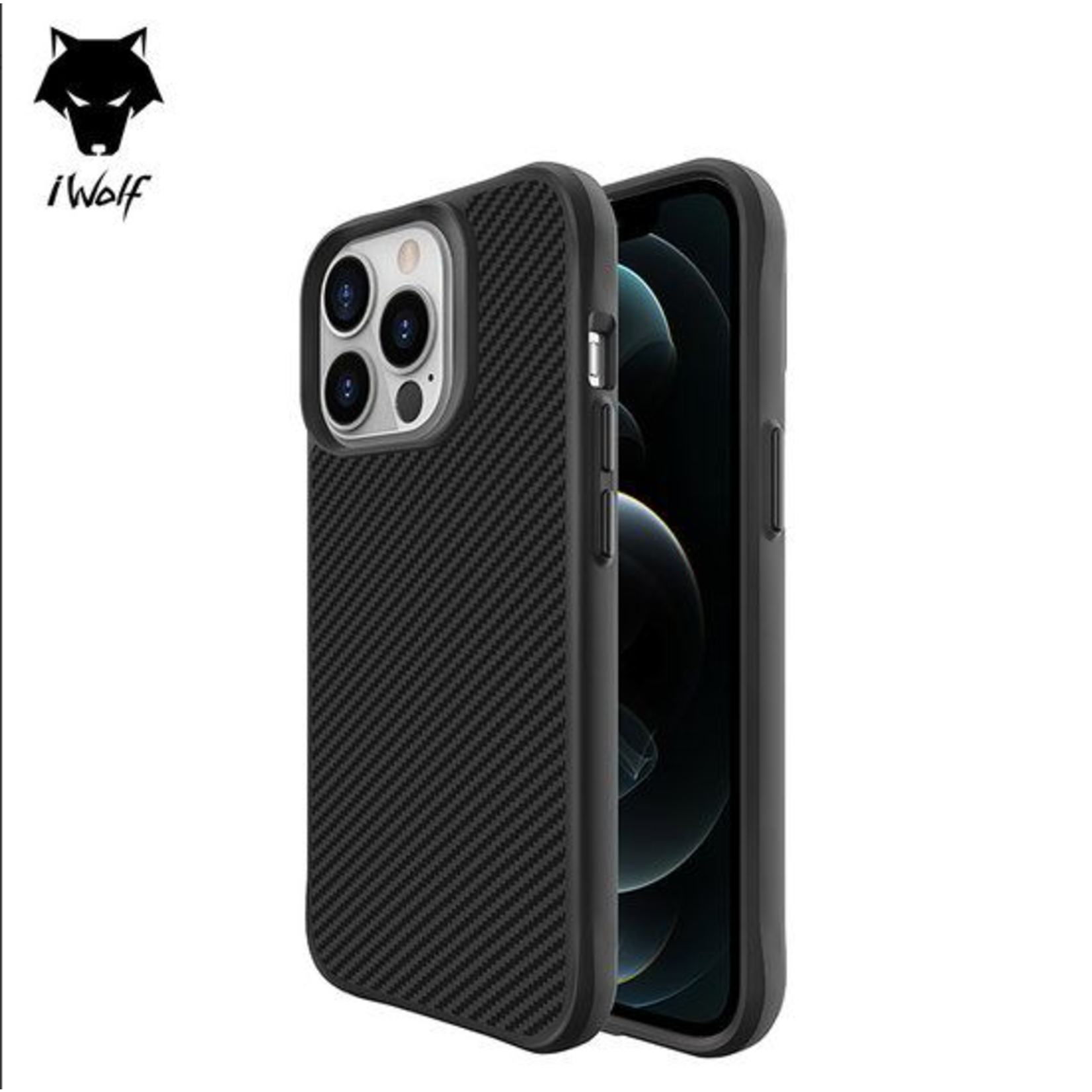 Combat Armor Carbon Case - iPhone 13 Pro Max - Zwart