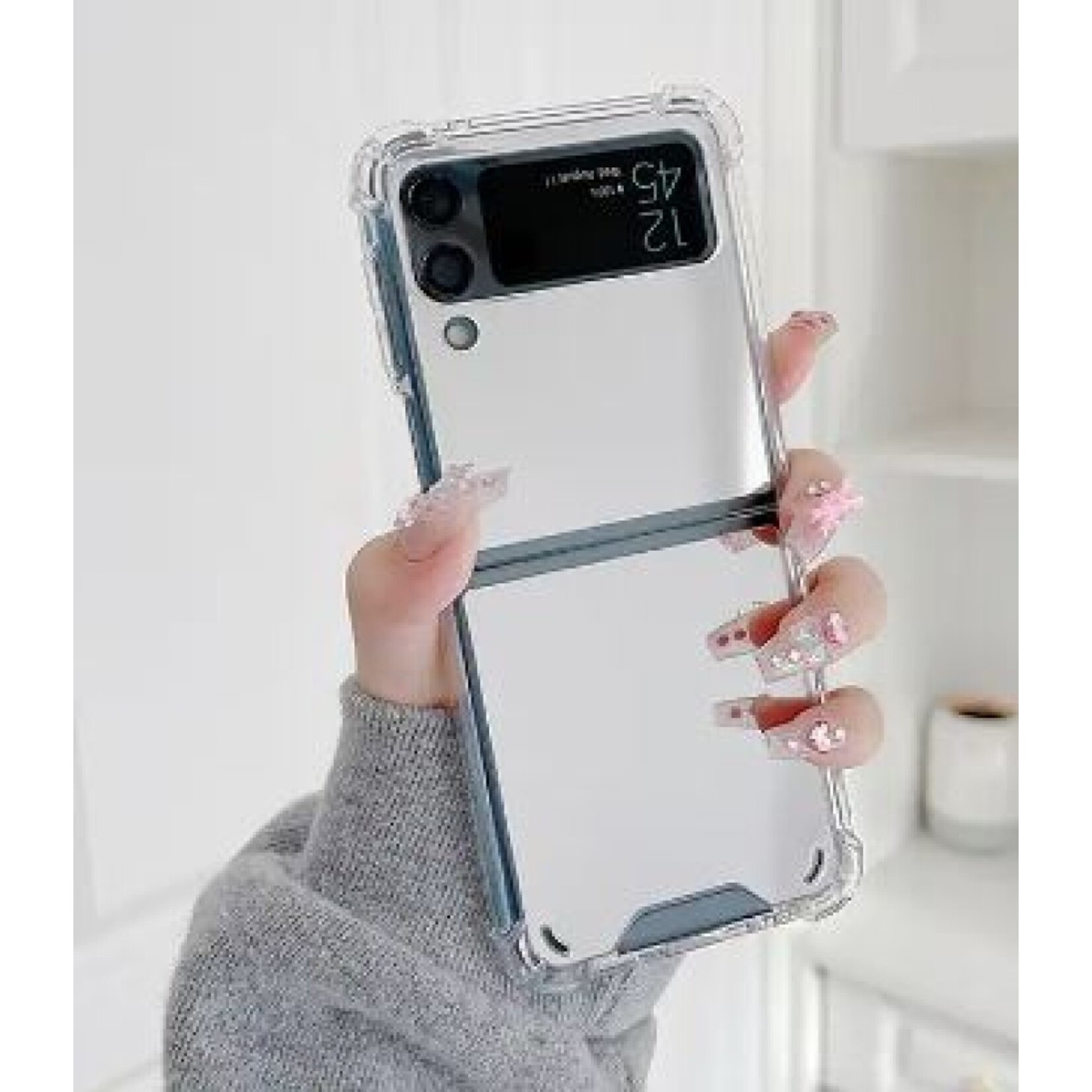 Samsung Samsung Z Flip 5 - 360° Shiny Mirror Case - Zilver