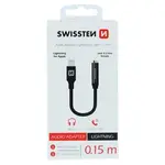 Swissten Textile 3.5mm Jack To Lightning Adapter - 73501211 - 0.15m - Black