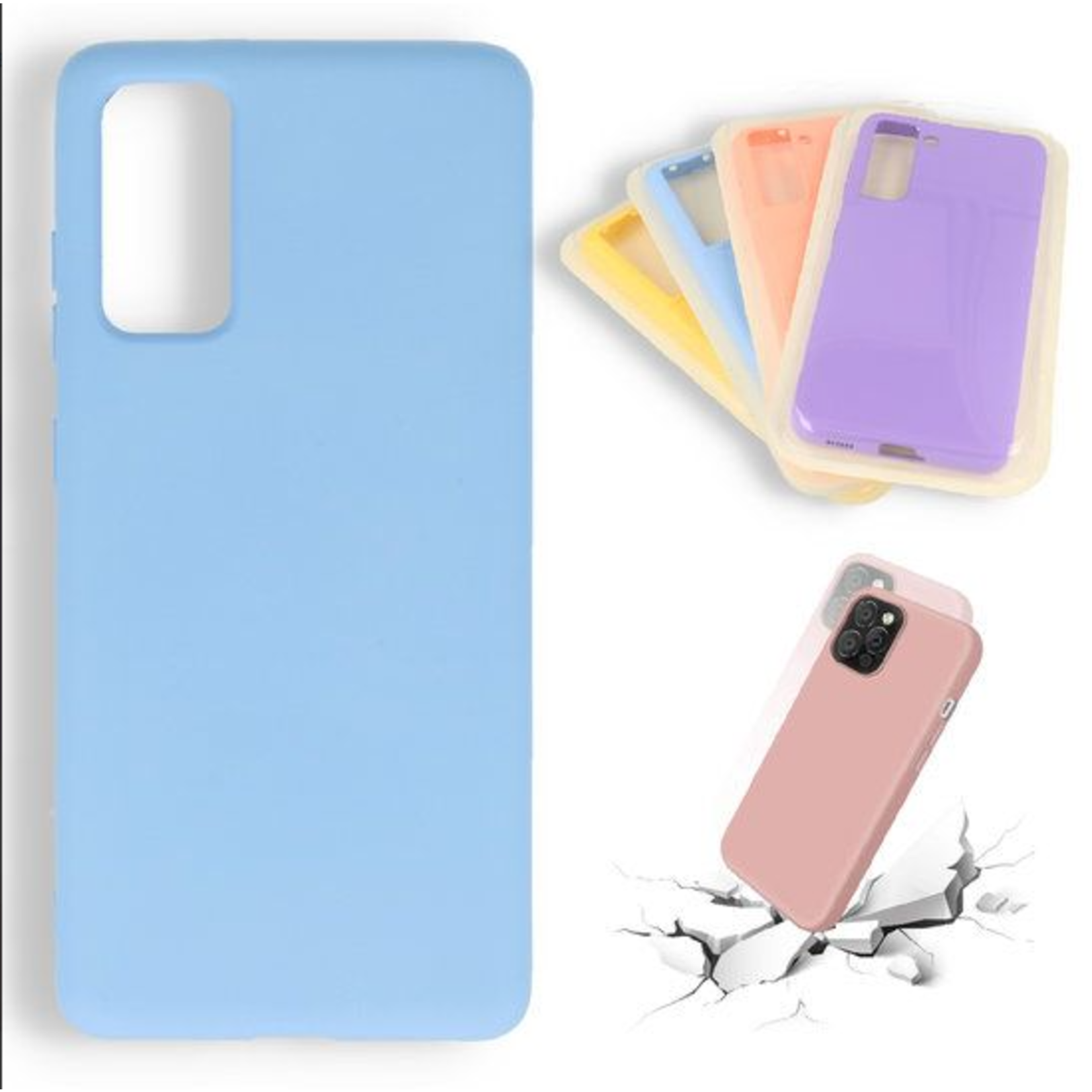 Samsung Silicone Case Blauw - Samsung A71