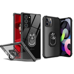 Apple iPhone 12/12 Pro - Kickstand Ring Zwart-transparant