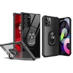 Samsung Samsung Note 20 - Kickstand Ring Zwart - transparant