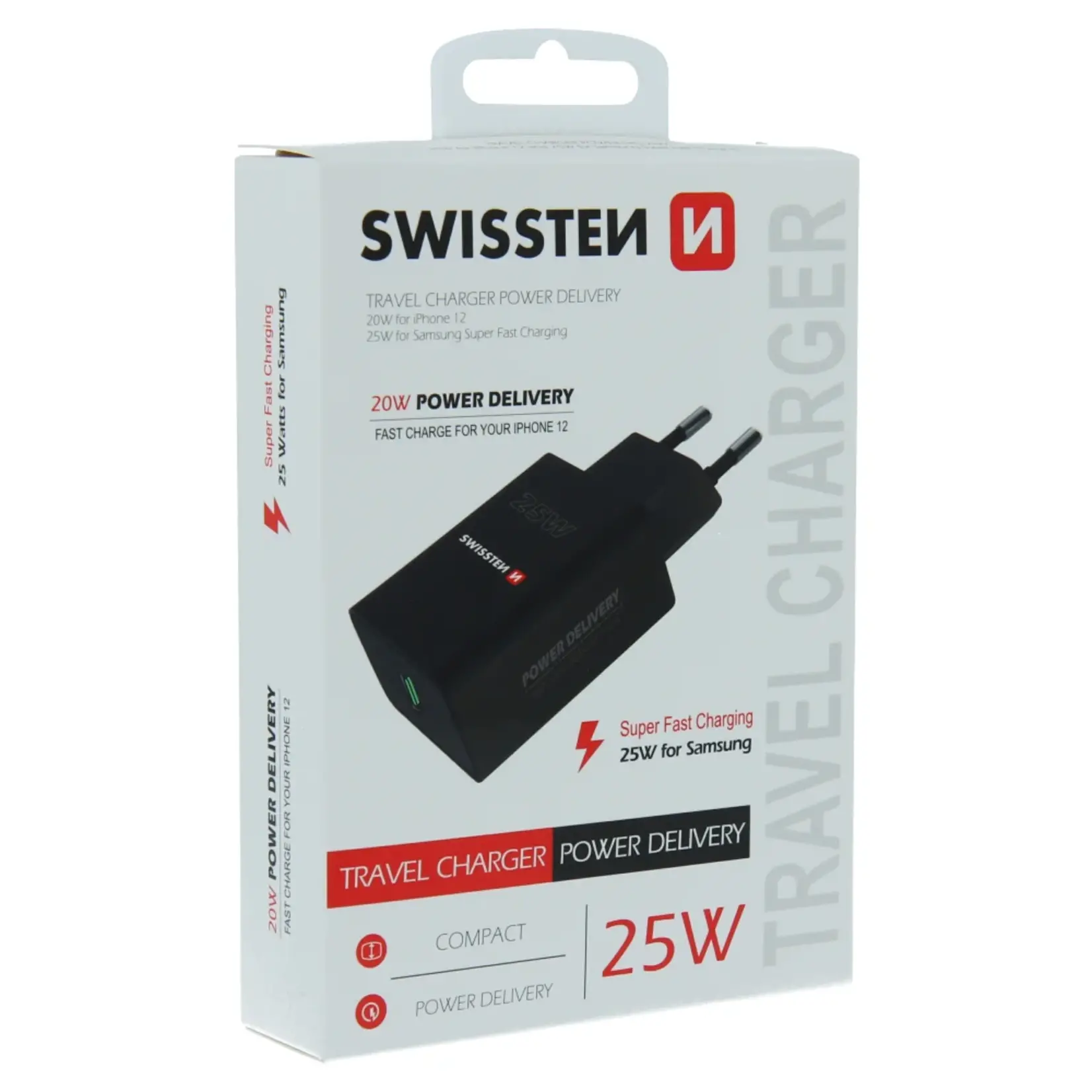 swissten Swissten USB-C Travel Charger (25W) - 22060400- Black