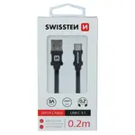 swissten Swissten Textile Type-C USB Cable - 71521101 - 0.2m - Black
