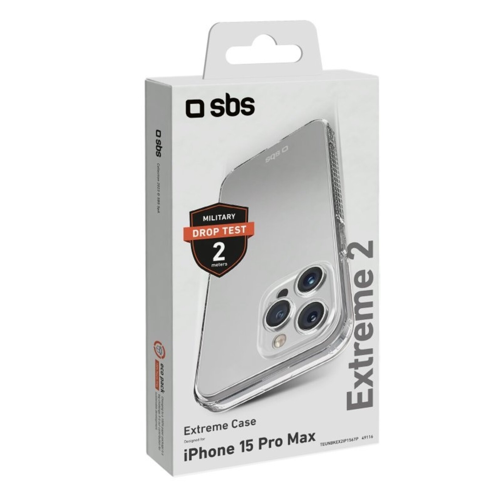 SBS SBS Extreme X2 Cover iPhone 15, transparent