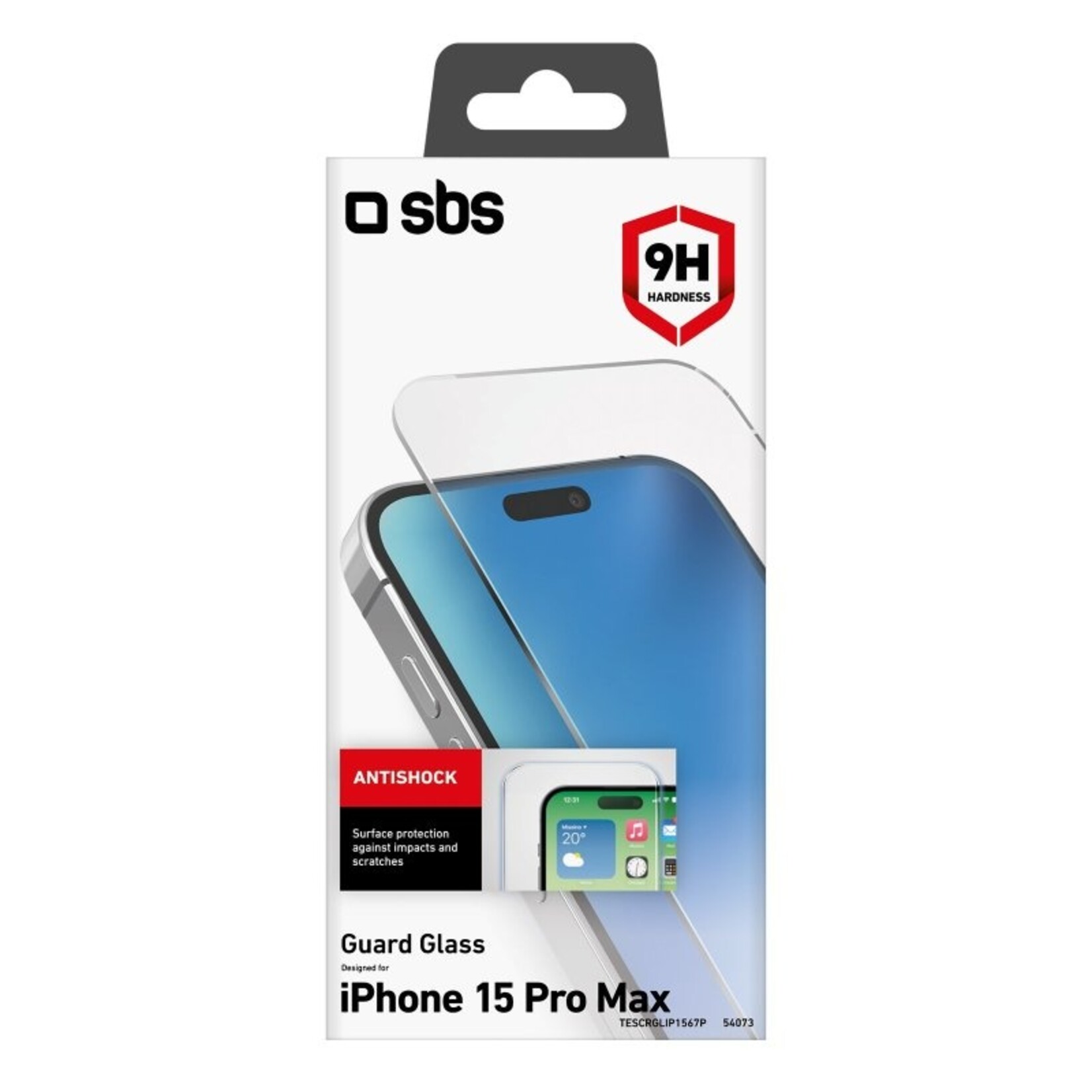 SBS SBS Glass screen protector iPhone 15 Pro Max