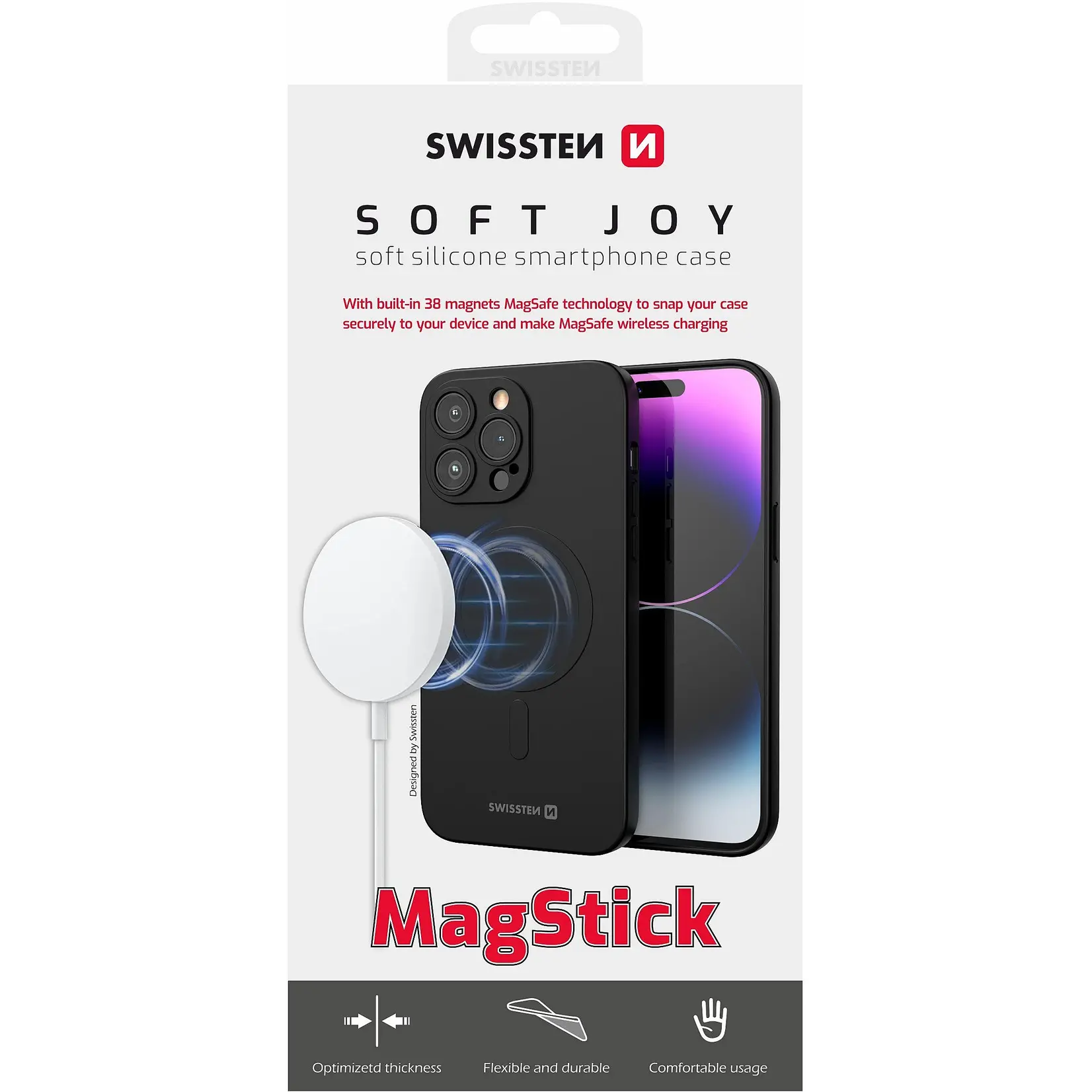 swissten Swissten iPhone 16 Soft Joy Magstick Case - 35500121 - For Magsafe Charging - Black