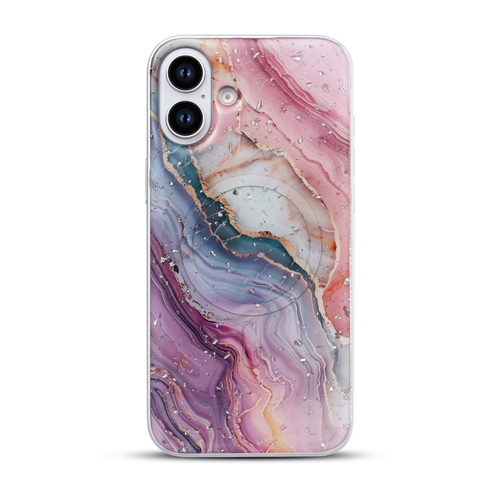 Apple Magnetic Magsafe Marmer Case - iPhone 16 - Roze