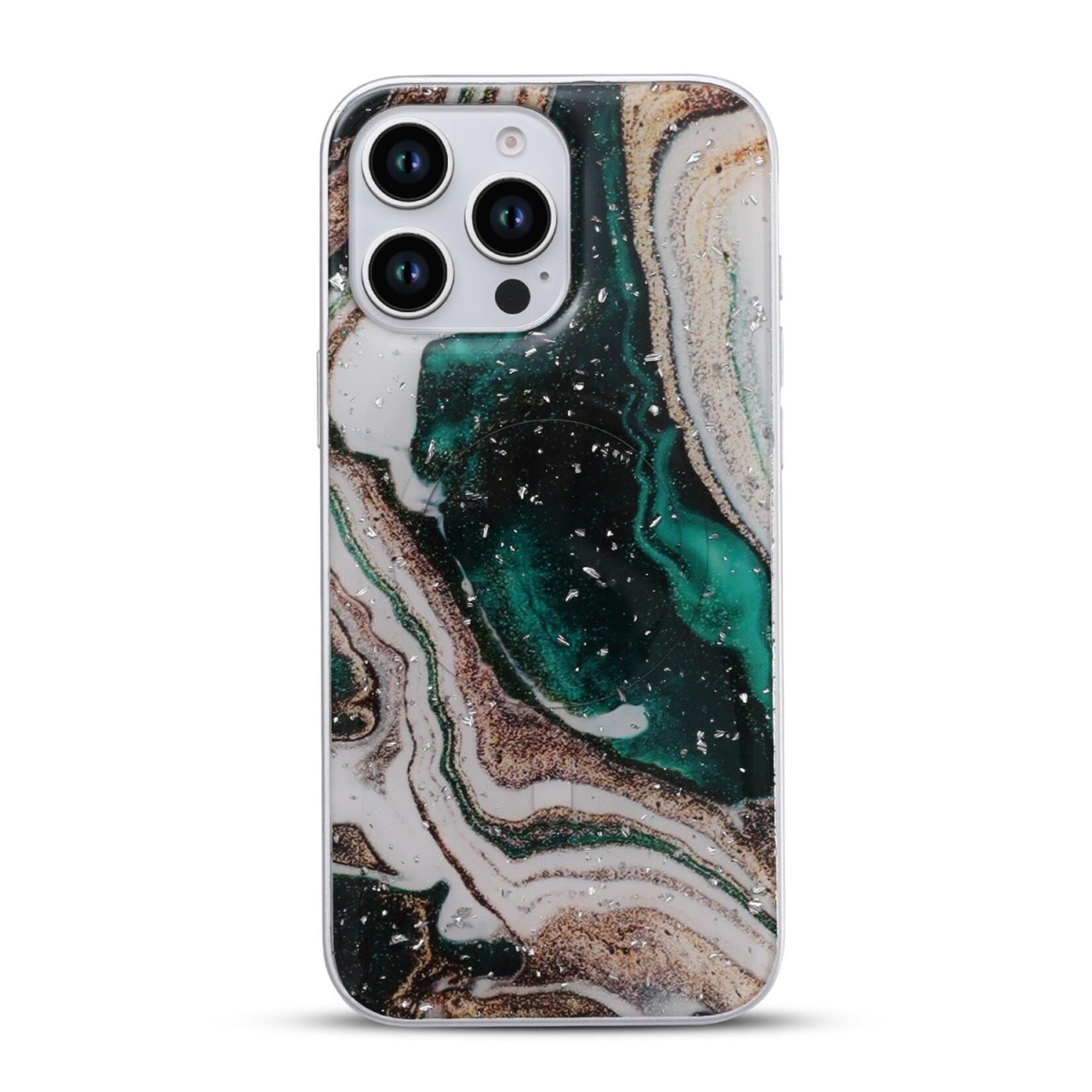 Apple Magnetic Magsafe Marmer Case - iPhone 16 Pro Max - Groen