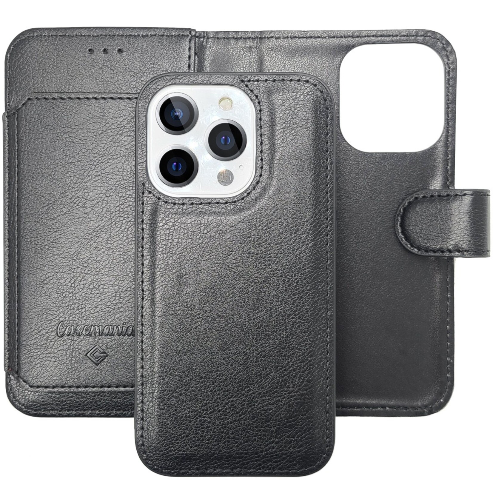 Apple Multiple Pockets Magnetic 2-in-1 Wallet - iPhone 16 Pro - Zwart