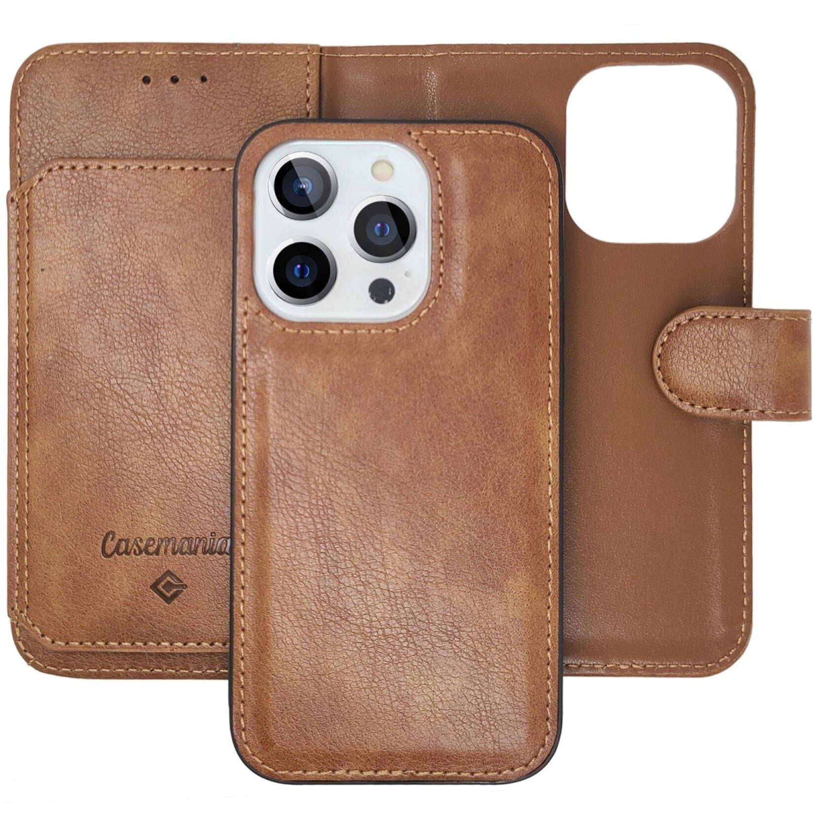 Apple Multiple Pockets Magnetic 2-in-1 Wallet - iPhone 16 Pro - Bruin