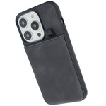 Apple CaseMania Suede Card Holder Case - iPhone 16 Pro - Zwart
