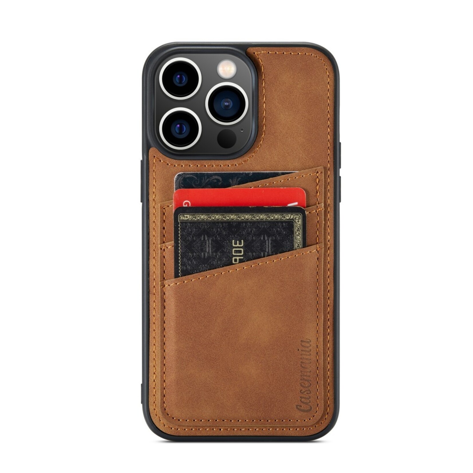 Apple Luxe CM Pocket Backcover - iPhone 16 Pro - Bruin