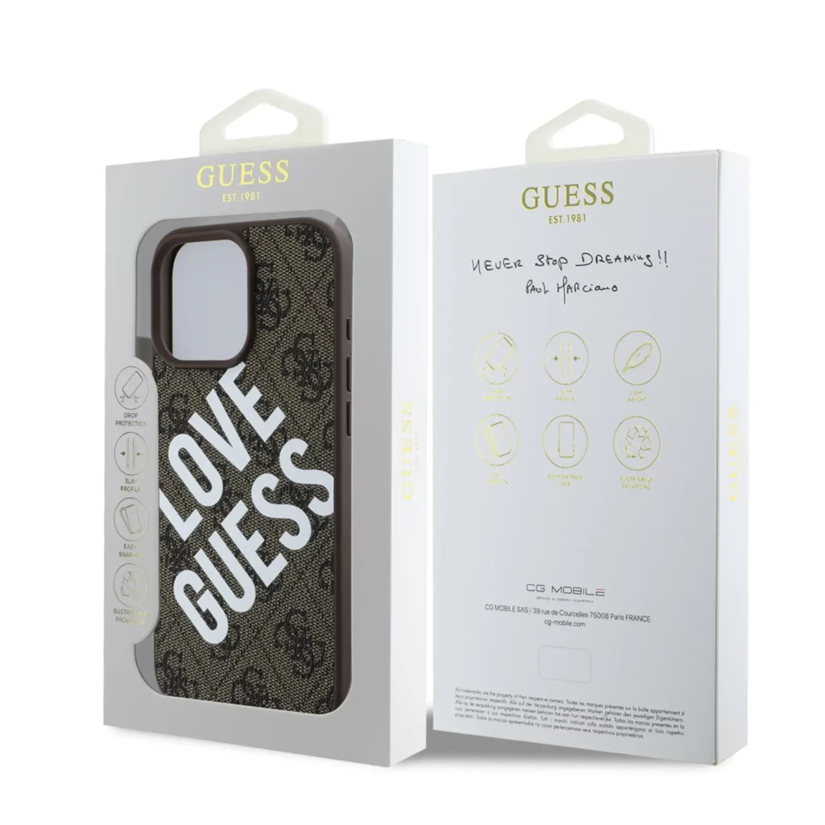 Apple Guess iPhone 16 Backcover hoesje 4G PU big
