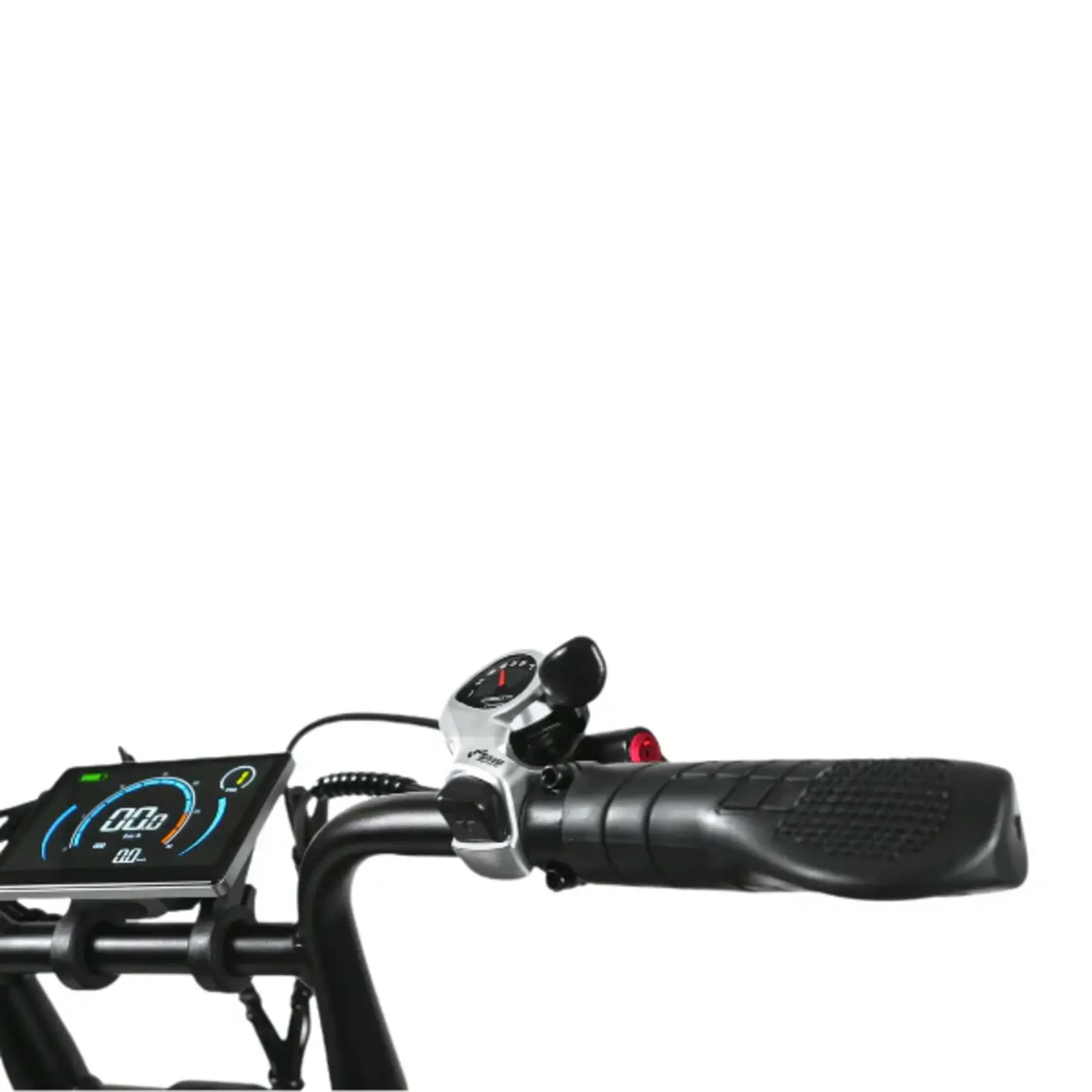 Fatbike C80 2025 - Zwart + Voetsteuntjes + Alarm + Achterzitje