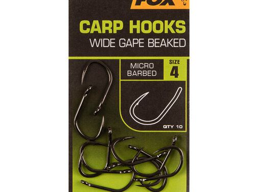 Fox Wide Gape Beaked Carp Hooks