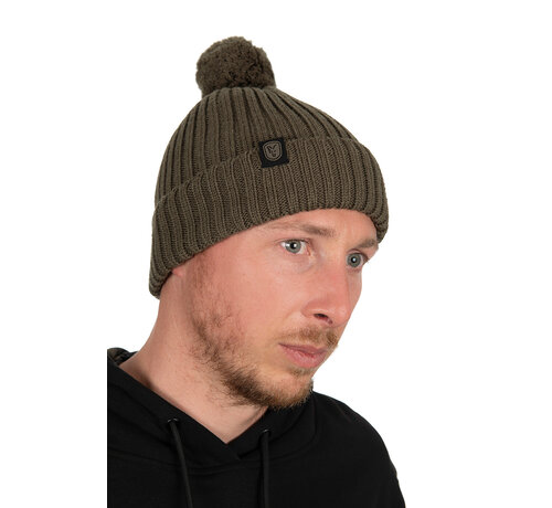 Fox Merino Bobble Hat - Olive