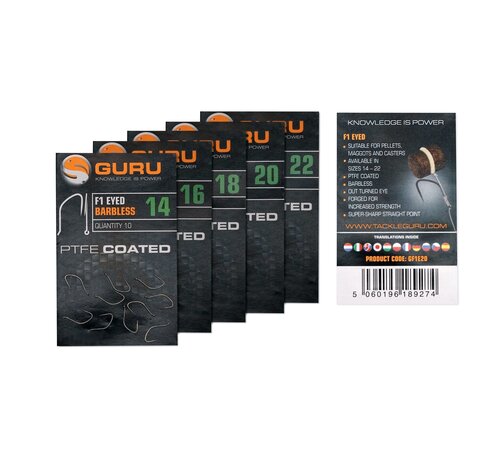 Guru F1 Eyed Hook (Barbless/Eyed) 10pcs