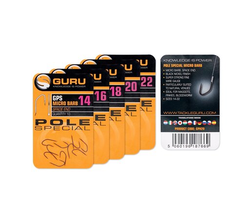 Guru Pole Special Hook (Barbed/Spade End) 10pcs