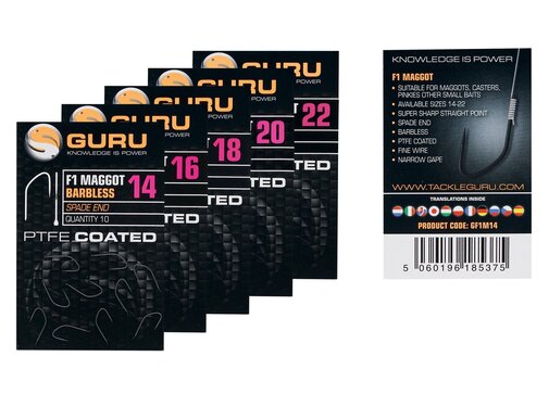 Guru F1 Maggot Hook (Barbless/Spade End)