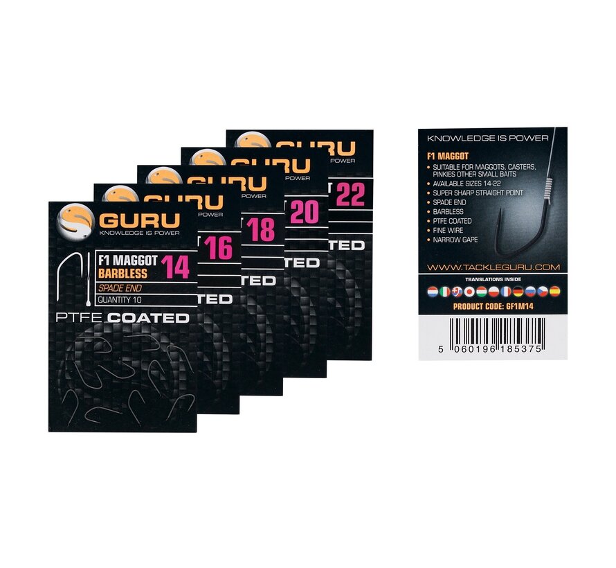 F1 Maggot Hook (Barbless/Spade End) 10pcs