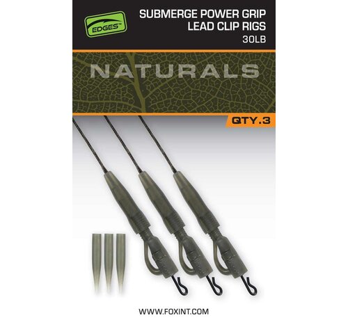 Fox Edges Naturals Submerge Power Grip Lead Clip Leaders
