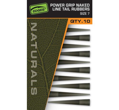 Fox Edges Naturals Power Grip Naked Line Tail Rubbers Size 7