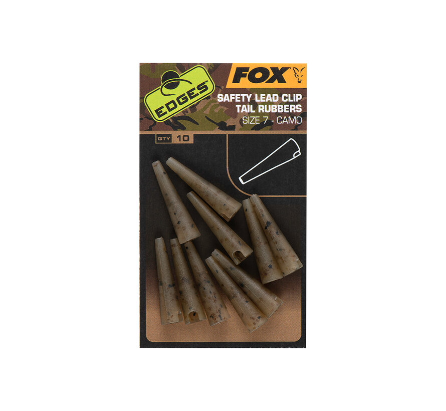 Edges Camo Safety Lead Clip Tail Rubbers Size 7