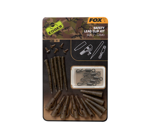 Fox Edges Camo Safety Lead Clip Kit Size 7