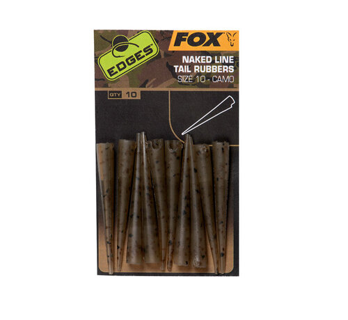 Fox Edges Camo Naked Line Tail Rubbers Size 10