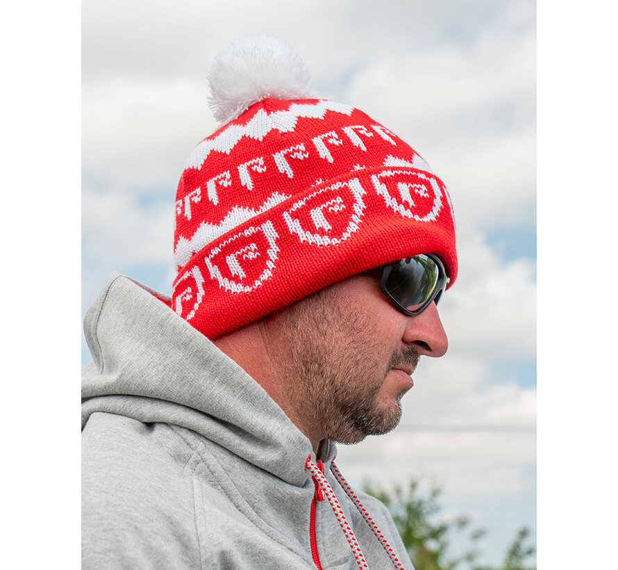 Red & White Bobble Hat