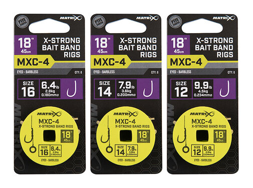 Matrix MXC-4 X Strong Bait Band Rigs 45cm /18ins
