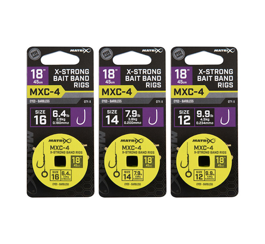 MXC-4 X Strong Bait Band Rigs 45cm /18ins