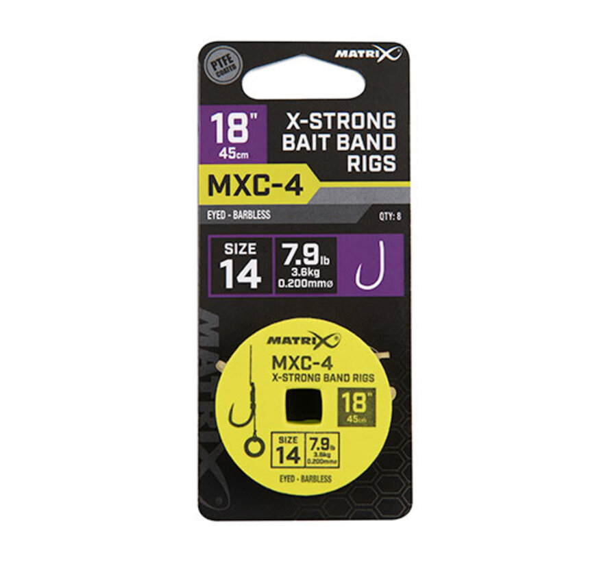 MXC-4 X Strong Bait Band Rigs 45cm /18ins