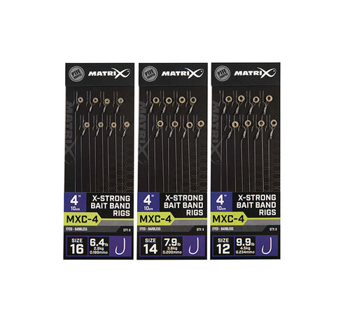 Matrix MXC-4 X Strong Bait Band Rigs 10cm/4ins