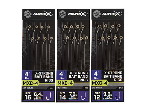 Matrix MXC-4 X Strong Bait Band Rigs 10cm/4ins