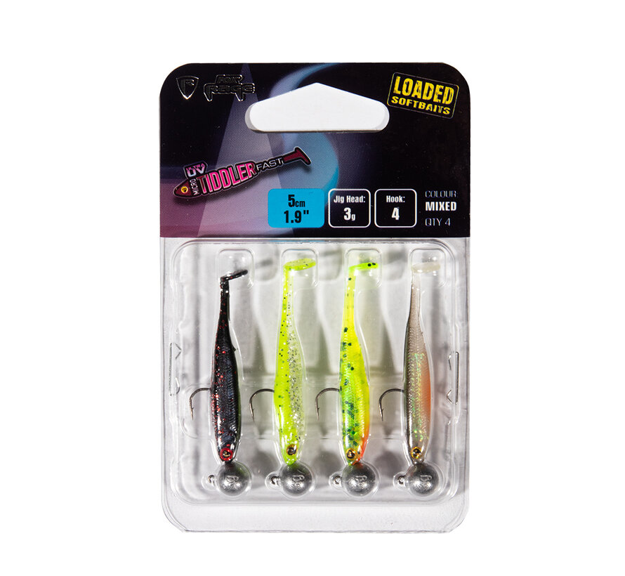 Ultra UV Micro Tiddler Fast Mixed Colour Loaded Lure Pack 5cm 4pcs